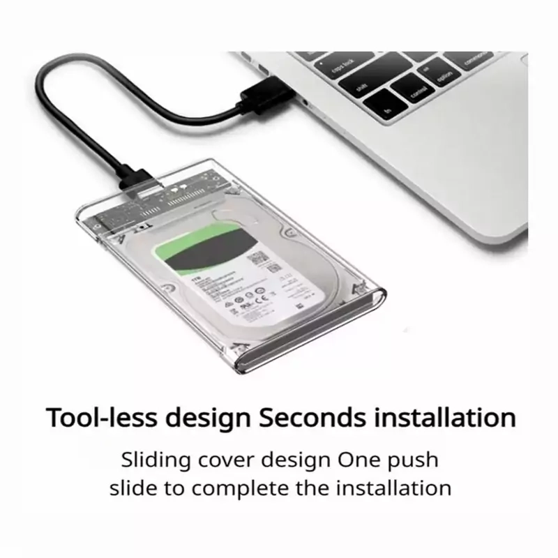 باکس هارد شفاف 2.5 اینچی Type C USB3.0