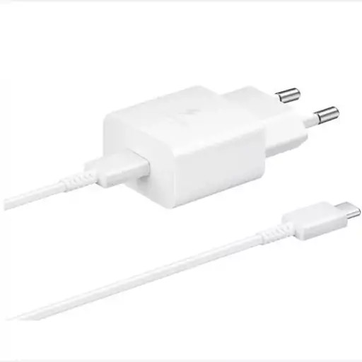 شارژر گوشی 15 وات سامسونگ با کابل دو سر Type C اورجینال صد در صد ( گارانتی 6 ماهه ای تی لینک)