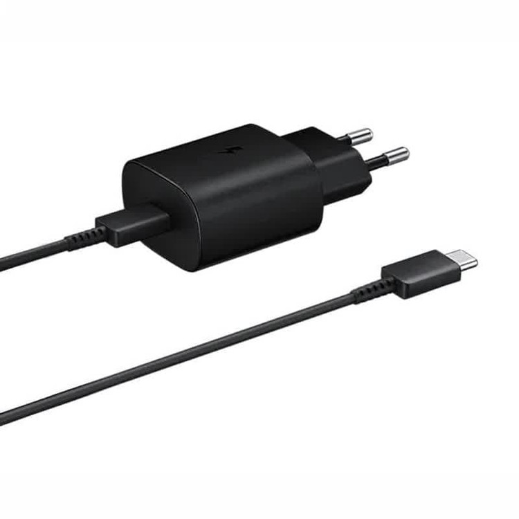 شارژر گوشی 25 وات سامسونگ با کابل دو سر Type C اورجینال صد در صد ( گارانتی 6 ماهه پاریان پایا)