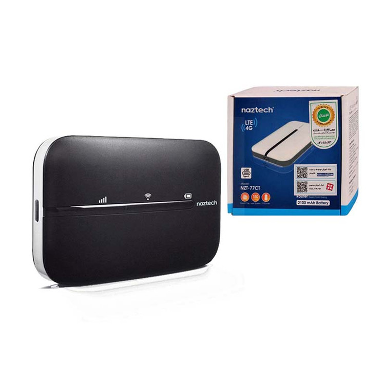 مودم 4G LTE قابل حمل نزتک مدل NZT-77CT ( رنگ مشکی)