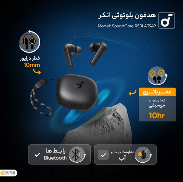 ایرپادز (هدفون بی سیم) انکر مدل R50i  رنگ سفید( 18 ماه گارانتی آگرین همراه)