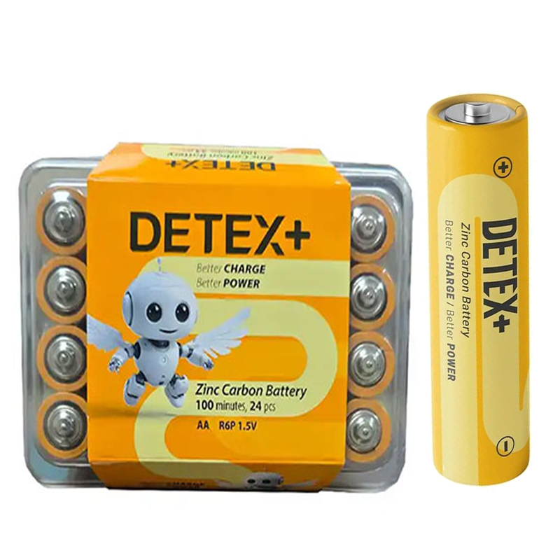 باتری نیم قلمی دیتکس پلاس ( DETEX) مدل Zinc Carbon 1.5V R3P AA ( قیمت هر عدد)
