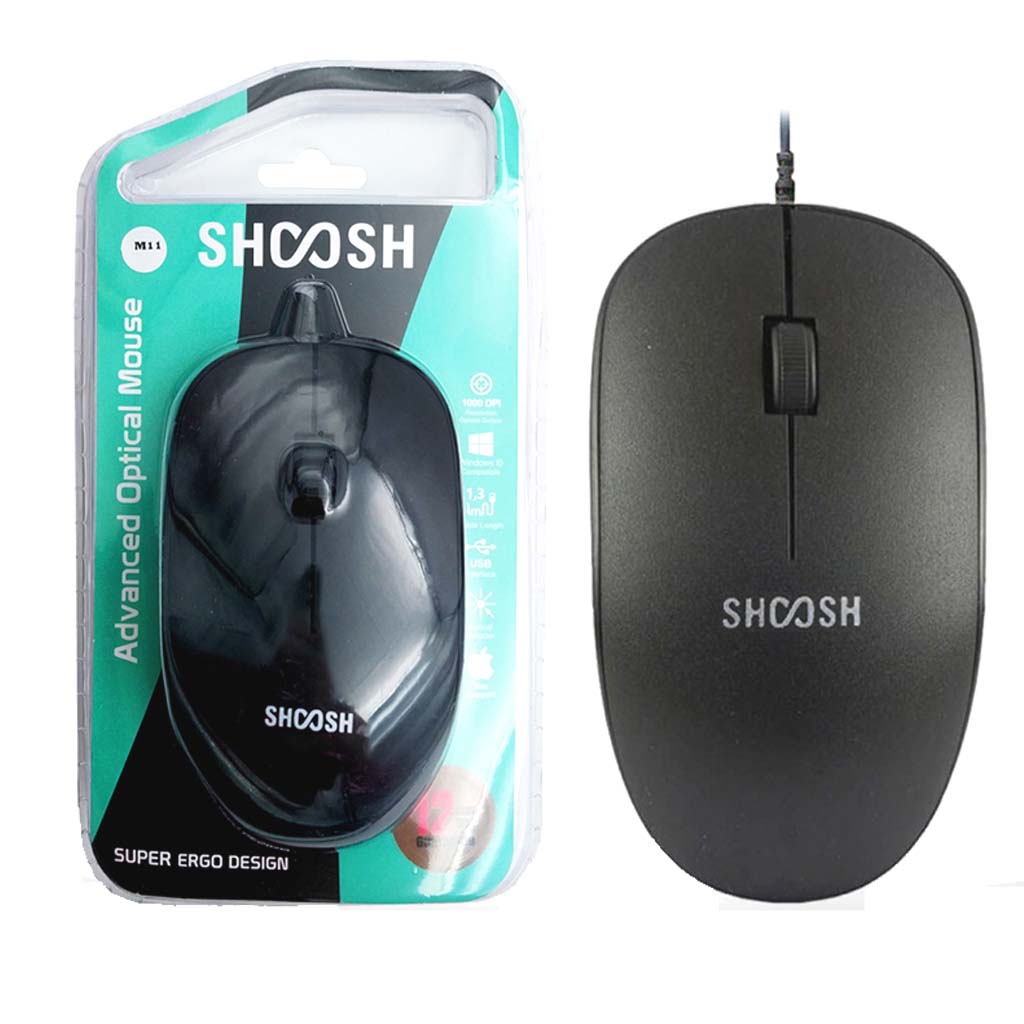 ماوس سیم دار شوش مدل M11 (گارانتی 12 ماهه شرکت گسترش امواج کرخه)