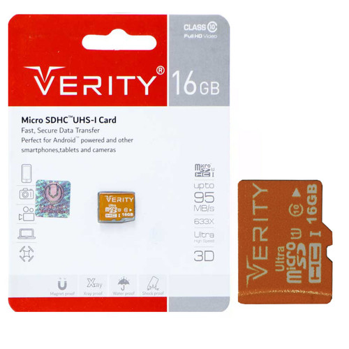 کارت حافظه microSDHC وریتی کلاس 10 استاندارد UHS-I U1 سرعت 95MBps ظرفیت 16 گیگابایت