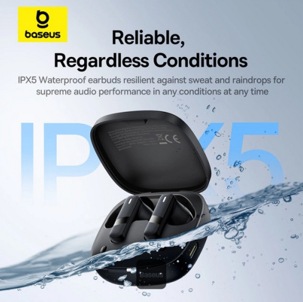 هدفون بی سیم باسئوس مدل Bowie E20 ENC (مشکی) با 24 ماه گارانتی آونگ