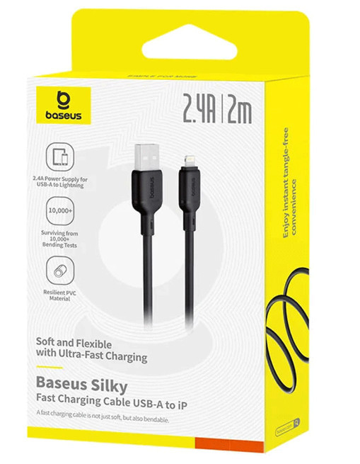 کابل شارژر اپل USB به Lightning باسئوس ( Baseus) طول 2 متر ( گارانتی 24 ماهه آونگ )