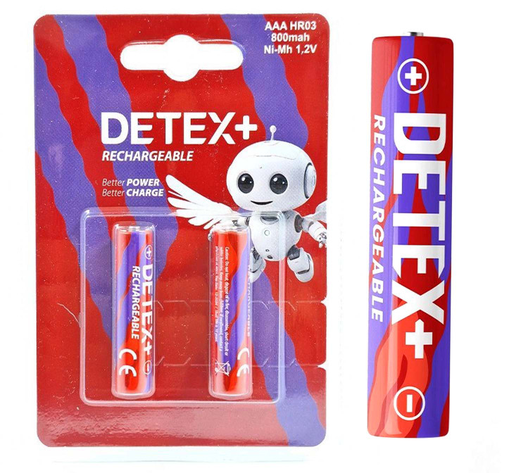 باتری قلمی شارژی دیتکس پلاس (+DETEX) مدل HR03 1.2V AAA 2000mAh