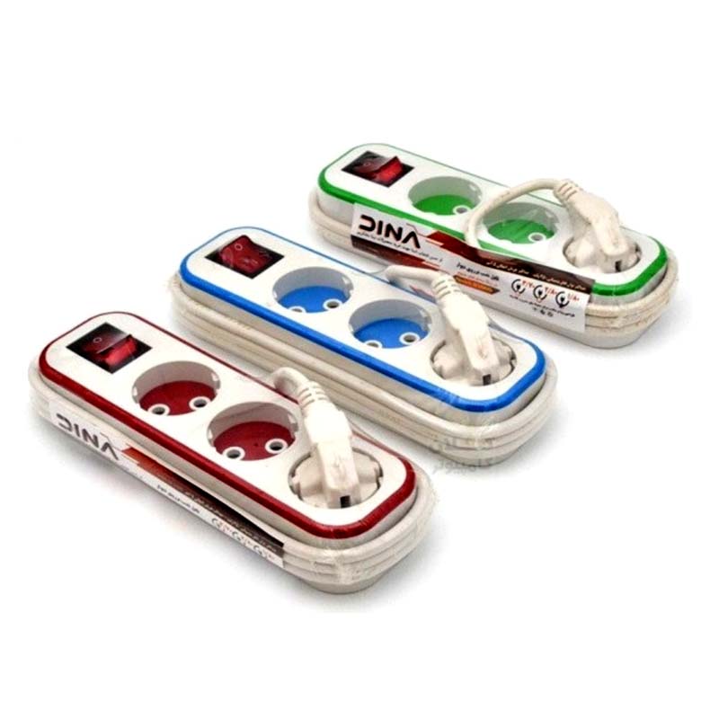 چند راهی برق دینا 3 خانه سفید (طول کابل 3.8 متر )