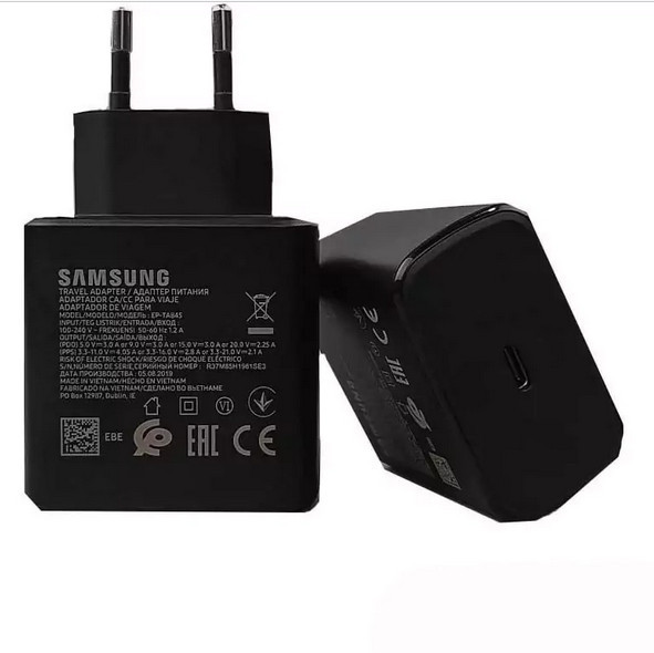 شارژر اورجینال 45 وات سامسونگ( Samsung ) به همراه کابل دو سر Type C( گارانتی 6 ماهه هیسکا )