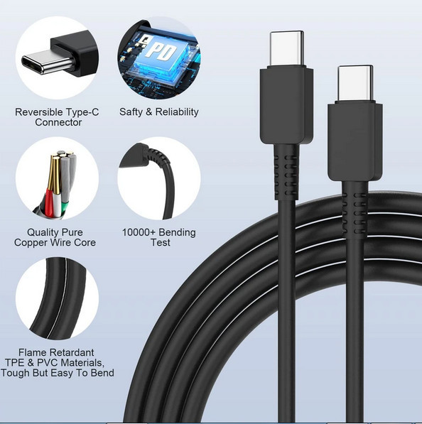 شارژر اورجینال 45 وات سامسونگ( Samsung ) به همراه کابل دو سر Type C( گارانتی 6 ماهه هیسکا )