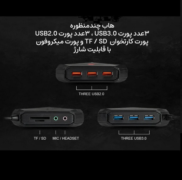 هاب 10 پورت USB 3.0 هویت ( HAVIT ) مدل H95 ( گارانتی 12 ماهه متین )