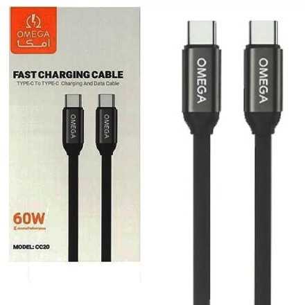 کابل فست شارژ TYPE-C به TYPE-C اومگا ( OMEGA) مدل CC20 کابل فست شارژ TYPE-C به TYPE-C اومگا ( OMEGA) مدل CC20