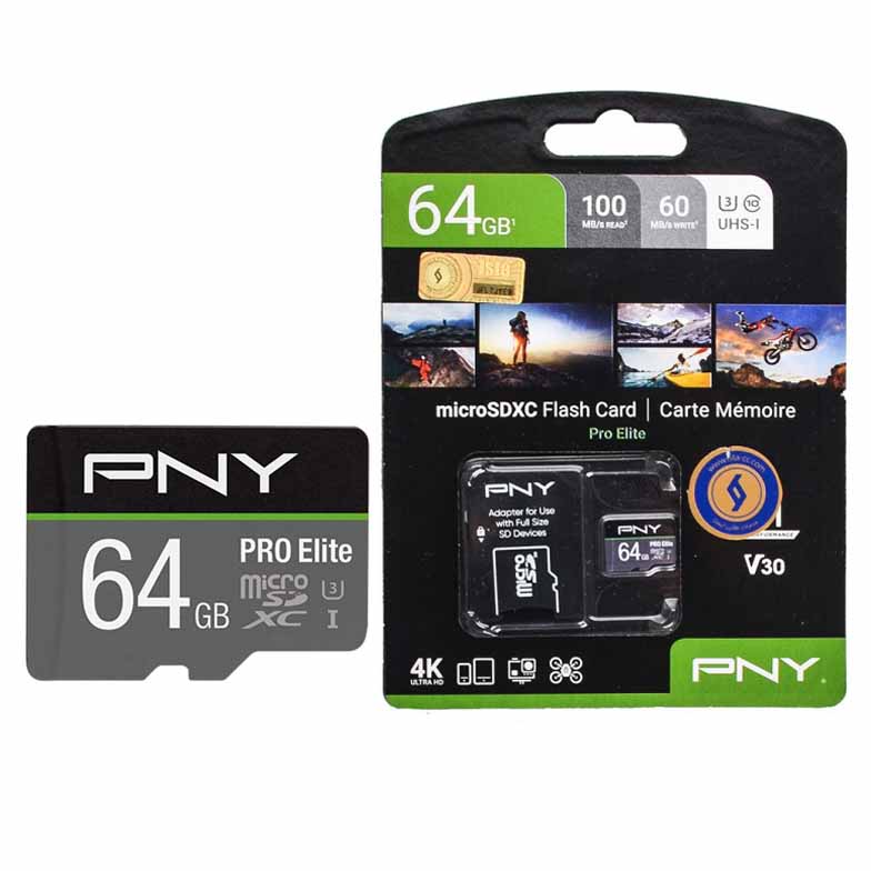 کارت حافظه 64 گیگ پی ان وای ( PNY ) مدل Elite کلاس 60 سرعت 100MB گیگابایت (گارانتی 24 ماهه حافظه طلایی ایستا)