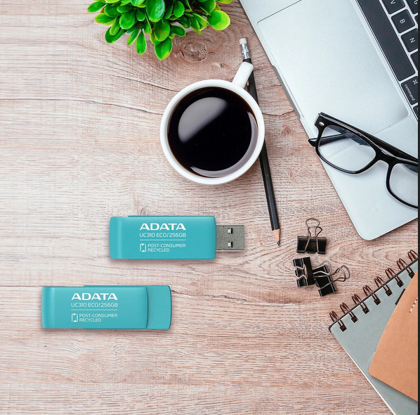 فلش مموری ای دیتا (ADATA) مدل UC310 Eco USB3.2 ظرفیت 128 گیگابایت رنگ سفید ( گارانتی 60 ماهه آونگ)