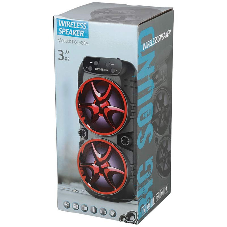 اسپیکر بلوتوثی رم و فلش خور کی تی ایکس ( KTX) مدل 1588A رنگ مشکی