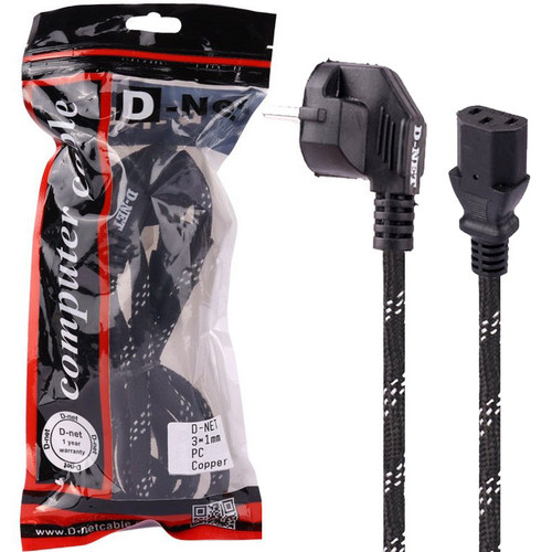 کابل برق منبع تغذیه کامپیوتر دی نت(DNET) طول 1.5 متر با روکش کنفی