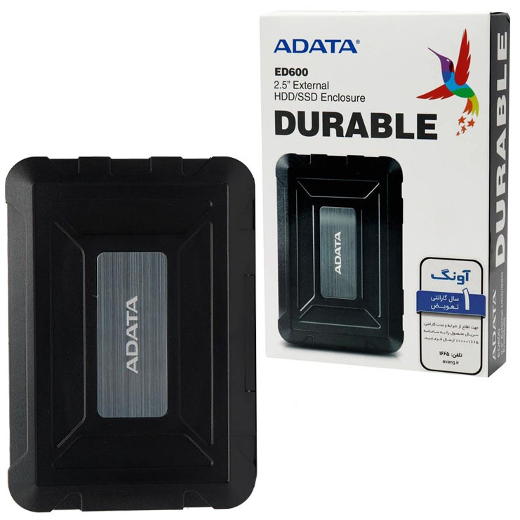 باکس هارد 2.5 اینچی ای دیتا ( ADATA ) مدل ED600 USB3.2 ( 18 ماه گارانتی آونگ )