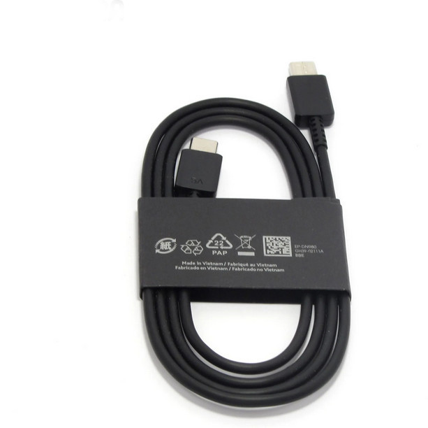 کابل شارژ Type-C به Type-C اورجینال سامسونگ مدل EP-DN980 رنگ مشکی (سر جعبه ای-اصل ویتنام)
