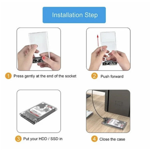 باکس هارد 2.5 اینچی شفاف دی نت ( D-NET ) مدل USB3.0 ( 6 ماه گارانتی دی نت)