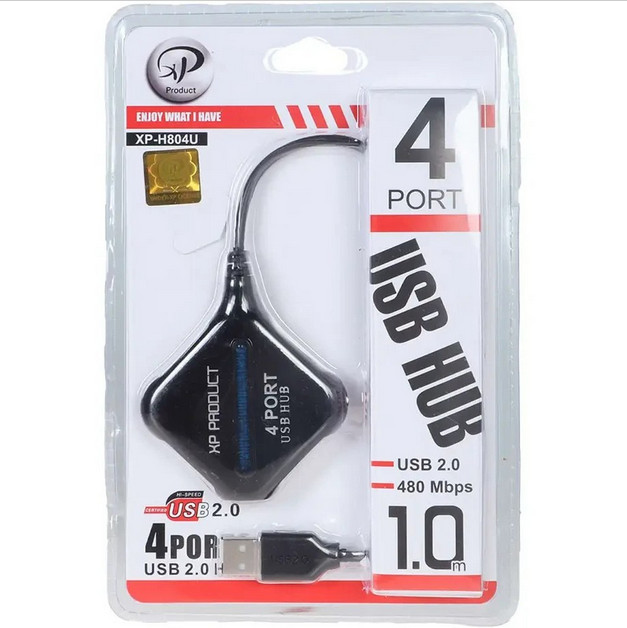 هاب 4 پورت USB 2.0 ایکس پی پروداکت مدل XP-H804Uبا کابل 1 متری