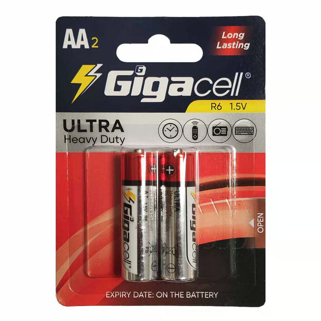 باتری قلمی گيگاسل مدل Gigacell Ultra Heavy Duty GigaCell-AA R6 بسته2 عددی